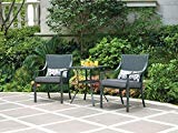 Alexandra Square 3-piece Outdoor Bistro Set, Grey with Leaves