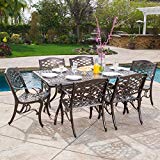 Cheap Christopher Knight Home 296592 Deal Furniture | Odena | 7-Piece Outdoor Rectangular Dining Set, Bronze