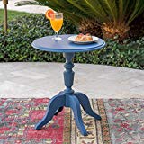 Christopher Knight Home Eco-Cross | Outdoor Side Table | Recycled Nylon | Perfect for Patio | in Norway Blue For Sale