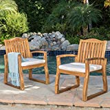 Christopher Knight Home Tampa Teak Finish Acacia Wood Outdoors Dining Chairs (Set of 2) For Sale