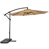 SUNLONO 10 Ft Cantilever Umbrella Outdoor Offset Patio Umbrella for Poolside, Deck, Garden, Backyard 8 Ribs, Beige Review