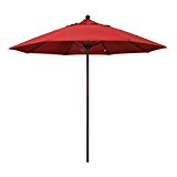 California Umbrella 9′ Round Aluminum/Fiberglass Umbrella, Push Open, Bronze Pole, Olefin Red Fabric Review