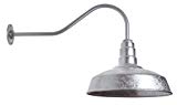 The ABBA Standard Barn Light Kit | Farmhouse Steel Vintage Shade and Gooseneck | 16 Inch Shade and 23 Inch Gooseneck (Galvanized) For Sale The ABBA Standard Barn Light Kit | Farmhouse Steel Vintage Shade and Gooseneck | 16 Inch Shade and 23 Inch Gooseneck (Galvanized) For Sale