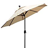 EliteShade 9Ft Market Umbrella Patio Outdoor Backyard Aluminum Table Umbrella, Bonus Weatherproof Cover (FadeSafe Beige) Review