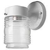 Sunlite ODI1050 7-Inch Wall Mount Jar Outdoor Fixture, White Finish with Clear Glass Sunlite ODI1050 7-Inch Wall Mount Jar Outdoor Fixture, White Finish with Clear Glass