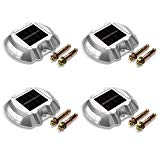 Cheap Solar Dock Light 4-Pack JACKYLED Dock Path Road Long Service Time LED Light Bright White Weatherproof Wireless Outdoor Warning Step Lights for Driveway Garden Walkway Backyard Step