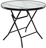 OneSpace Basics 34″ Round Folding Patio Table, Clear
