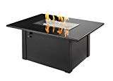 Outdoor Great Room Grandstone Crystal Fire Pit Table with Napa Valley Black Base and Absolute Black Granite Top
