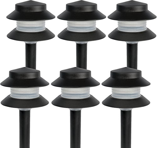 Paradise GL22627 Low Voltage Plastic 4W Path Light (Black, 6 Pack)