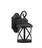 Chloe Lighting Chloe Lighting MILANIA ADORA Transitional Wall-Mount 1-Light Outdoor Black Sconce For Sale