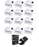 12 Pack 6×6 Outdoor Garden Solar 5-LED’s White Post Cap Fence Pathway Landscape Deck Square Light Lights + Free Bonus 1-100 LED 40Ft String Solar Decoration Solar Light (for 6×6 PVC & Wood Post
