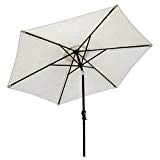 Cheap Sun-Ray 9′ Solar Lighted Patio Umbrella, Buff Beige