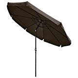 Cheap Yescom 10 ft Aluminum Outdoor Patio Umbrella w/Valance Crank Tilt for Deck Market Yard Beach Pool Cafe Chocolate