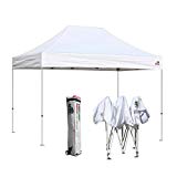 Eurmax Basic 8 x 12 Ez Pop Up Canopy Party Tent Commercial Level Deluxe Wheeled Storage Bag (White)