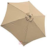 Tan 9 Foot Patio Umbrella Canopy Replacement 6 Rib For Sale