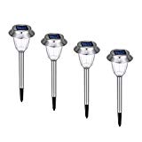 Solar Lights Outdoor Garden Pathway Lights – Drunze IP44 Waterproof 8 Lumens,Polygonal Star Pattern,Stainless Steel 4-Pack Review