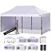 ABCCANOPY 10 X 20 Ez Pop up Canopy Tent Commercial Instant Gazebos with 9 Removable Sides and Roller Bag and 6x Weight Bag