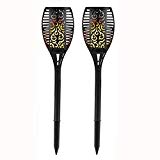Cheap FAMILy Flame Solar Lights Outdoor, Waterproof Flickering 96 LEDs Flame Torch Spotlights Landscape Path Lighting Dusk Dancing Light for Decoration Lights(2pcs)