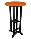 Cheap POLYWOOD RBT224FBLTA Contempo 24″ Round Bar Table, Black/Tangerine