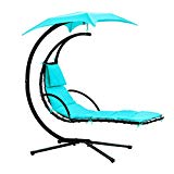 Yontree Hanging Chaise Sun Lounger Chair Air Porch Hammock Swing Chair Stand 265LBS Capacity Lake Blue Yontree Hanging Chaise Sun Lounger Chair Air Porch Hammock Swing Chair Stand 265LBS Capacity Lake Blue