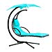 Yontree Hanging Chaise Sun Lounger Chair Air Porch Hammock Swing Chair Stand 265LBS Capacity Lake Blue
