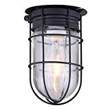 Outdoor Caged Light Barn Ceiling Exterior Wall All Weather with Cage, Black Outdoor Caged Light Barn Ceiling Exterior Wall All Weather with Cage, Black