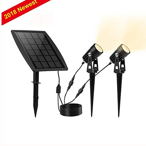 KEYNICE Solar Spotlights Waterproof IP65 Solar Powered Spotlight for Outdoor/Garden/Courtyard/Lawn(Warm White)