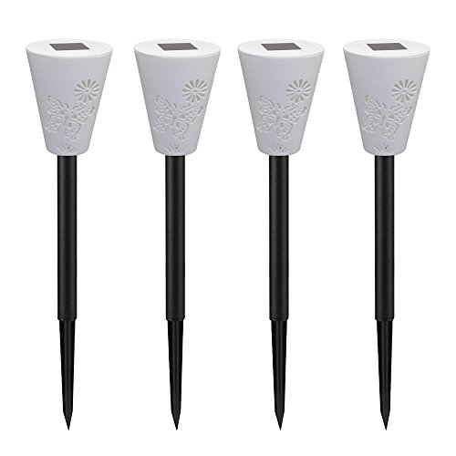 Solor Pathway Light, Color Changing Butterfly Silhouette Stake Lights Lawn Pathway Garden Lamp 3 Pack