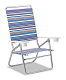 Telescope Casual Striped Light and Easy High Boy Anodized Sliver Finish Chaise, Atlantic Blue Telescope Casual Striped Light and Easy High Boy Anodized Sliver Finish Chaise, Atlantic Blue