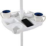 Sunnydaze Outdoor Beach Umbrella Table, 4 Drink Holders and Tray Slots - for Beach and Patio Umbrellas Sunnydaze Outdoor Beach Umbrella Table, 4 Drink Holders and Tray Slots - for Beach and Patio Umbrellas