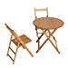 UNICOO - Bamboo Round Folding Deck Table, Card Tables, Patio Table, Bistro Set 3 Piece with Two Folding Chairs (T70-R)
