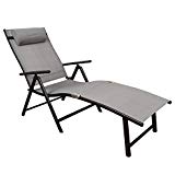 TOUCAN OUTDOOR Deluxe Aluminum Beach Yard Pool Portable Folding Reclining Adjustable Chaise Lounge Chair Recliner Outdoor Patio, Gray TOUCAN OUTDOOR Deluxe Aluminum Beach Yard Pool Portable Folding Reclining Adjustable Chaise Lounge Chair Recliner Outdoor Patio, Gray