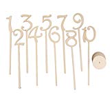 Wooden Shape Table Numbers Stick Set with Base 1-10 Wooden Shape Table Numbers Stick Set with Base 1-10