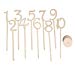 Wooden Shape Table Numbers Stick Set with Base 1-10