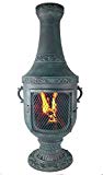 The Blue Rooster CAST ALUMINUM Venetian Wood Burning Chiminea in Antique Green. The Blue Rooster CAST ALUMINUM Venetian Wood Burning Chiminea in Antique Green.