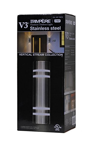 V3 Ampère Outdoor/Indoor Stainless Steel Vertical Stream Collection Wall Lamp