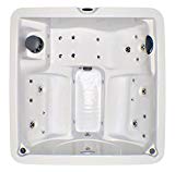 Home and Garden Spas 5 Person 30 Jet Hot Tub Spa with LED Lighting and Waterfall Feature, 73 x 73 x 30-Inches, Ivory White