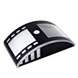 LED Solar Light Wall Mount Stainless Steel Weatherproof Motion Sensor Outdoor Landscape Garden Home Lobby Lighting Lamp Door Stairsway Security Light (Black)