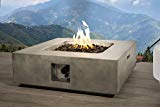 Century Modern Outdoor Fire Pit for Outdoor Home Garden Backyard Fireplace by (Square Shape -Natural Concrete) For Sale