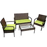 Merax 4 PC Outdoor Rattan Furniture Set Patio Wicker Cushioned Set Garden Sofa Set For Sale Merax 4 PC Outdoor Rattan Furniture Set Patio Wicker Cushioned Set Garden Sofa Set For Sale