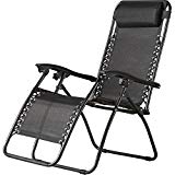Sol Maya (1) Zero Gravity Recliner Infinity Lounge Patio Pool Yard Beach Chair 1pc Chair (Black) For Sale