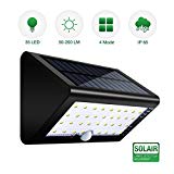 SGODDE Solar Lights Outdoor, Waterproof Wireless 35 LED PIR Motion Sensor Security Lights,4 Modes 600 Lumens Wide Lighting Area Flood Light for Front Door,Backyard,Driveway,Garden,Patio. For Sale