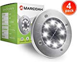 Cheap Marcoah Upgraded Solar Ground Lights Disk – Outdoor Waterproof Lights for Garden, Path, Landscape, Patio, Driveway, and Lawn – Easy No-Wire Installation | 8 LED (4 Pack)