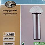 Hampton Bay Solar Bollard Light 6-Pack Stainless Steel Finish and Crackle Glass Review
