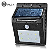 Flexzion Solar Outdoor Lights (2 Pack)- Wall Lighting Lamp Solar Powered Motion Activated Sensor Security Wireless Waterproof 6 LED For Garden Patio, Fencing, Deck, Yard, Home, Driveway, Stairway For Sale