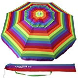 Cheap AMMSUN 6.5 ft Outdoor Patio Beach Umbrella Sun Shelter with Tilt Air Vent Carry Bag Multicolor Red