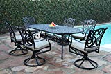 CBM Outdoor Patio Furniture 7 Piece G Aluminum Dining Set with All Swivel Chairs CBM1290