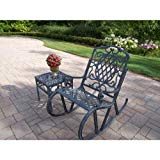 Oakland Living Mississippi Cast Aluminum 2-Piece Rocking Set with 18-Inch Side Table