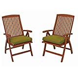 International Caravan TT-PC-041-2CH-IC Furniture Piece Royal Tahiti Outdoor Set of Two 5-Position Folding Arm Chair For Sale