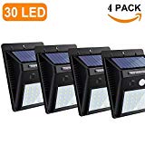Cheap COUPOON Bright Solar Lights Outdoor 30 LED Wall Light with Motion Sensor，Wireless Waterproof Security Light for Patio Yard Deck Garden Driveway(4 Pack)